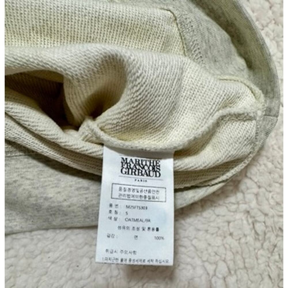 Marithe Francois Girbaud Embroidered Sweatshirt Women's S Beige Cropped NWT Y2K - Picture 7 of 15